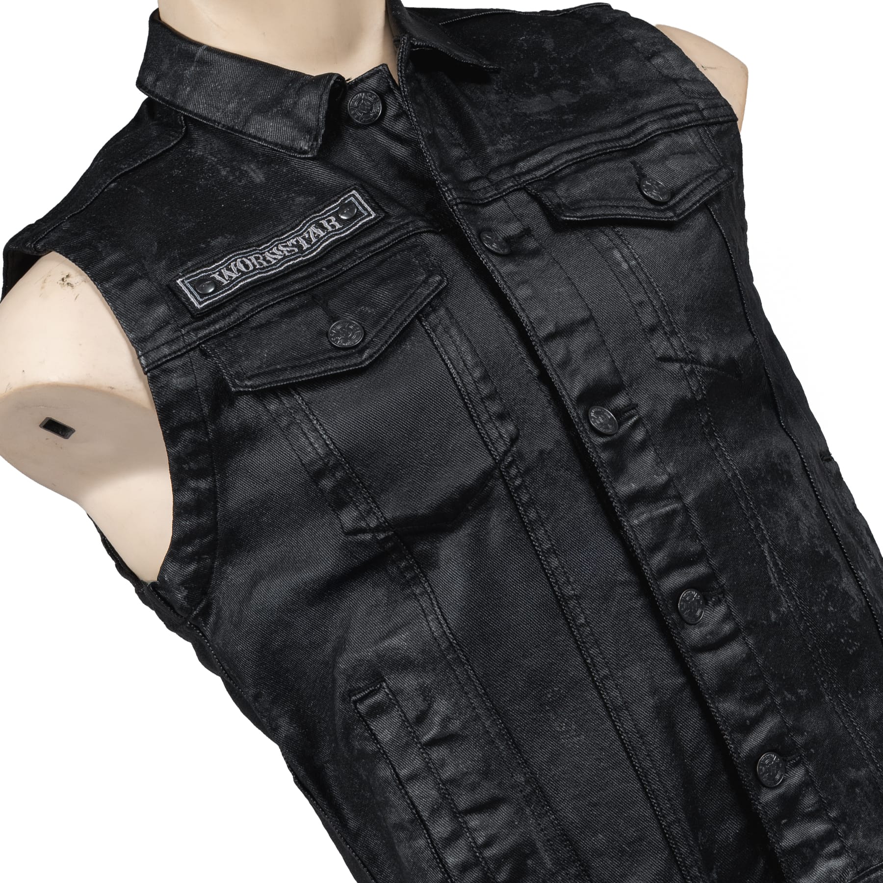 Custom Chop Shop Jacket Wornstar Custom Vest - Distressed Waxed - Ready to Ship
