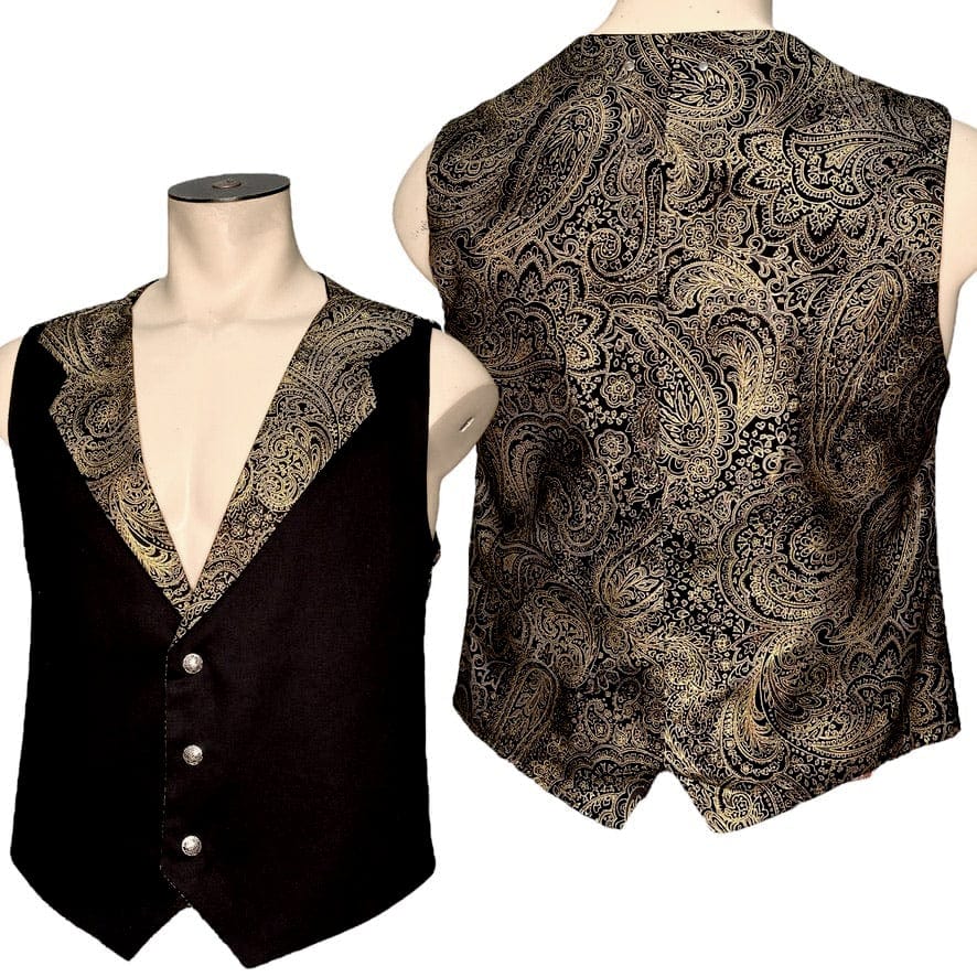 Custom Chop Shop Jacket Wornstar Custom Vest - Gold Paisley - Ready to ship - Size Medium