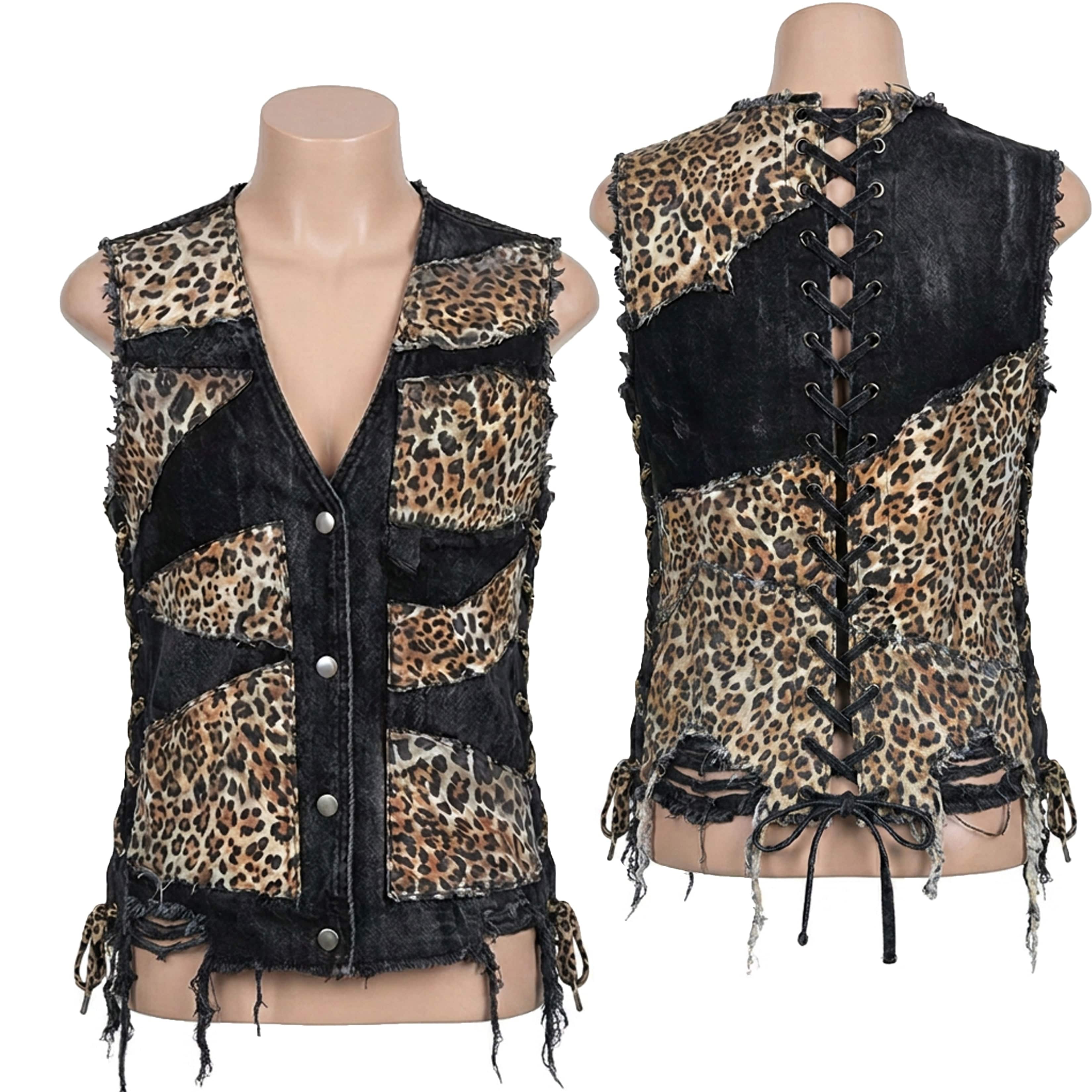 Custom Chop Shop Jacket Wornstar Custom Vest - Leopard