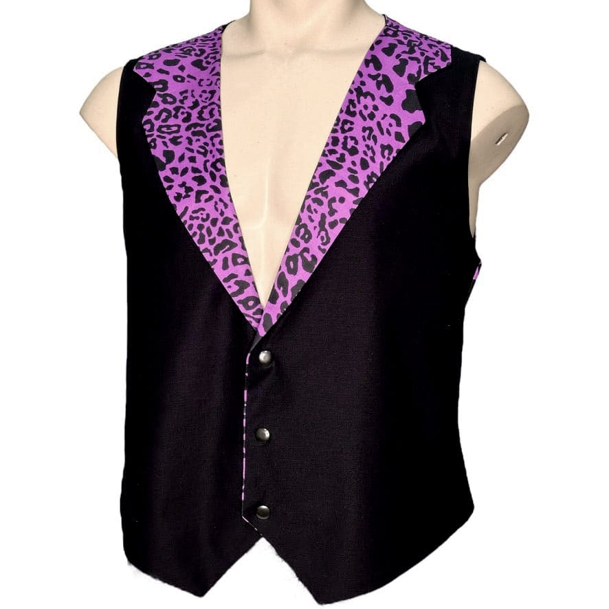 Custom Chop Shop Jacket Wornstar Custom Vest - Leopard print Purple