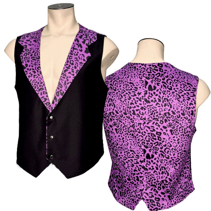 Custom Chop Shop Jacket Wornstar Custom Vest - Leopard print Purple