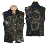 Custom Chop Shop Jacket Wornstar Custom Vest - Ouroboros - Snap Up
