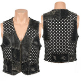 Custom Chop Shop Jacket Wornstar Custom Vest - Polka Dots - Black and White - Handstitched
