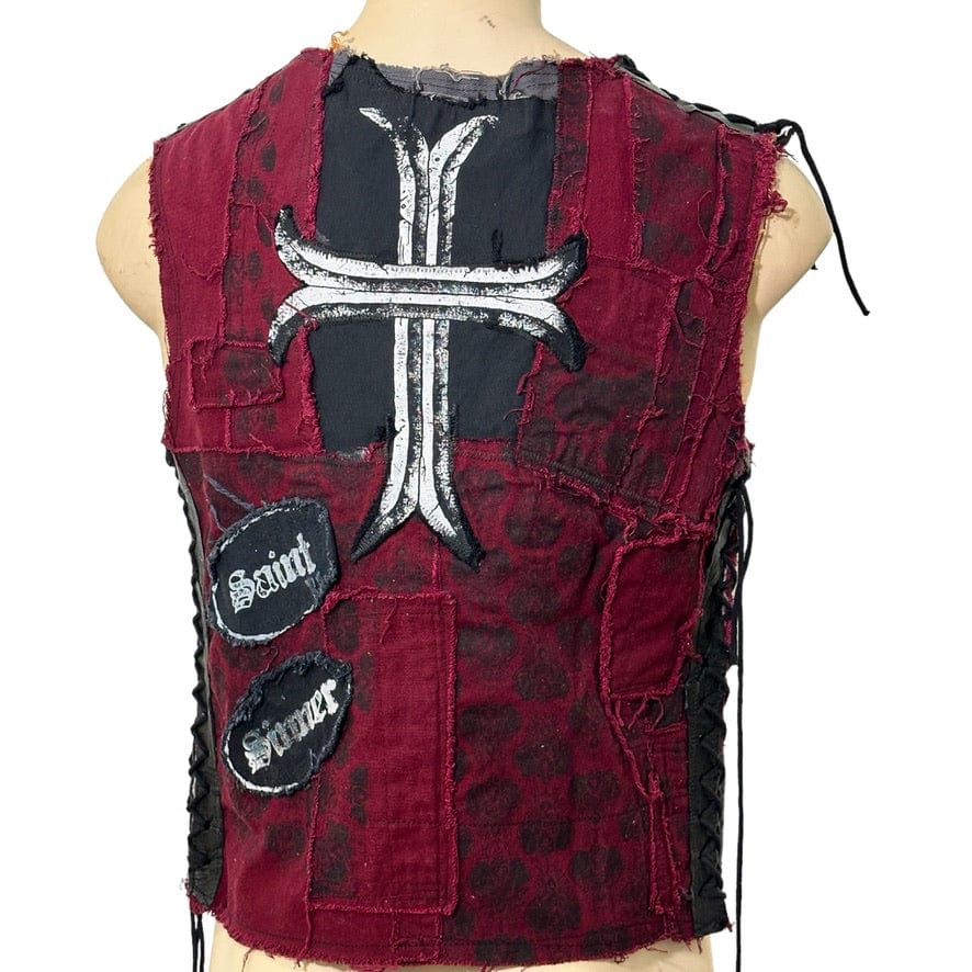 Custom Chop Shop Jacket Wornstar Custom Vest - Salvaged - Saint Sinner - One of a kind - Ready to ship - Size Medium