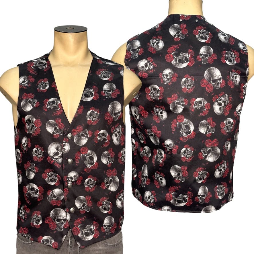 Custom Chop Shop Jacket Wornstar Custom Vest - Skulls and Roses