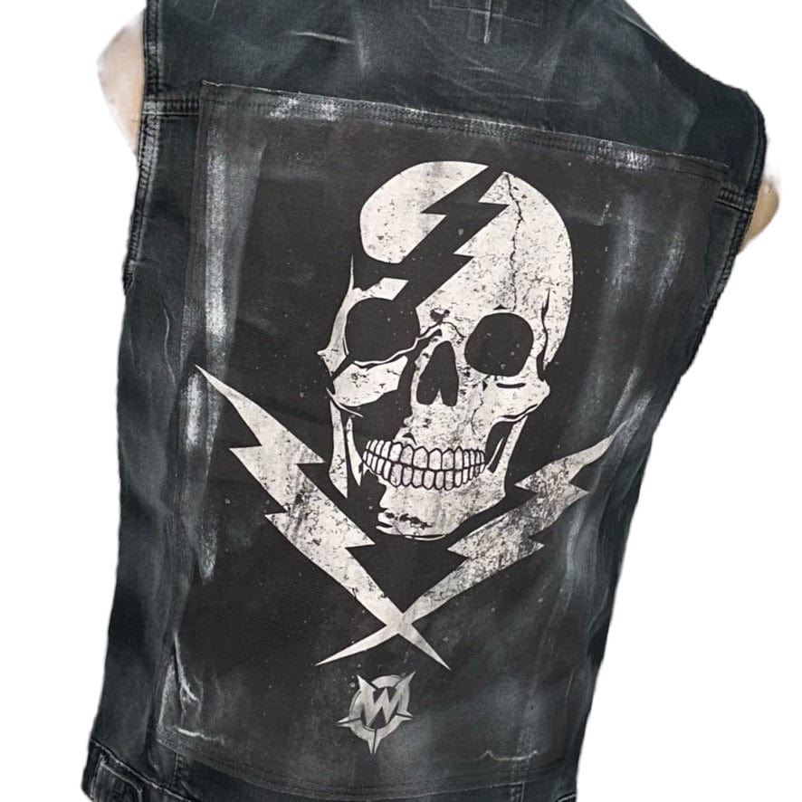 Custom Chop Shop Jacket Wornstar Custom Vest - Thunderstruck - Ready to ship - Size Large