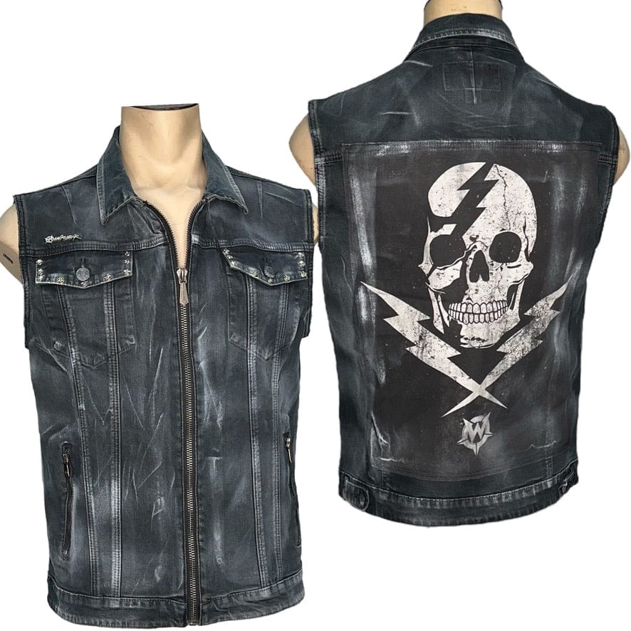 Custom Chop Shop Jacket Wornstar Custom Vest - Thunderstruck - Ready to ship - Size Large