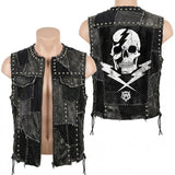 Custom Chop Shop Jacket Wornstar Custom Vest - Thunderstruck White