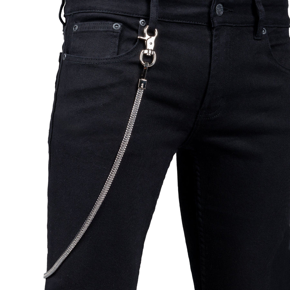 Custom Chop Shop Accessory Wornstar Custom Wallet Chain - Handmade Braided Chain - Silver Tone