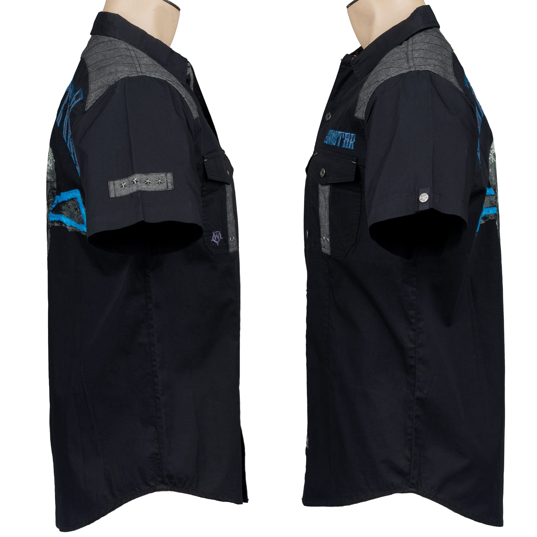 Custom Chop Shop Button Down Wornstar Custom Work Shirt - Disciple Shirt - OG - Ready to Ship - Size Medium