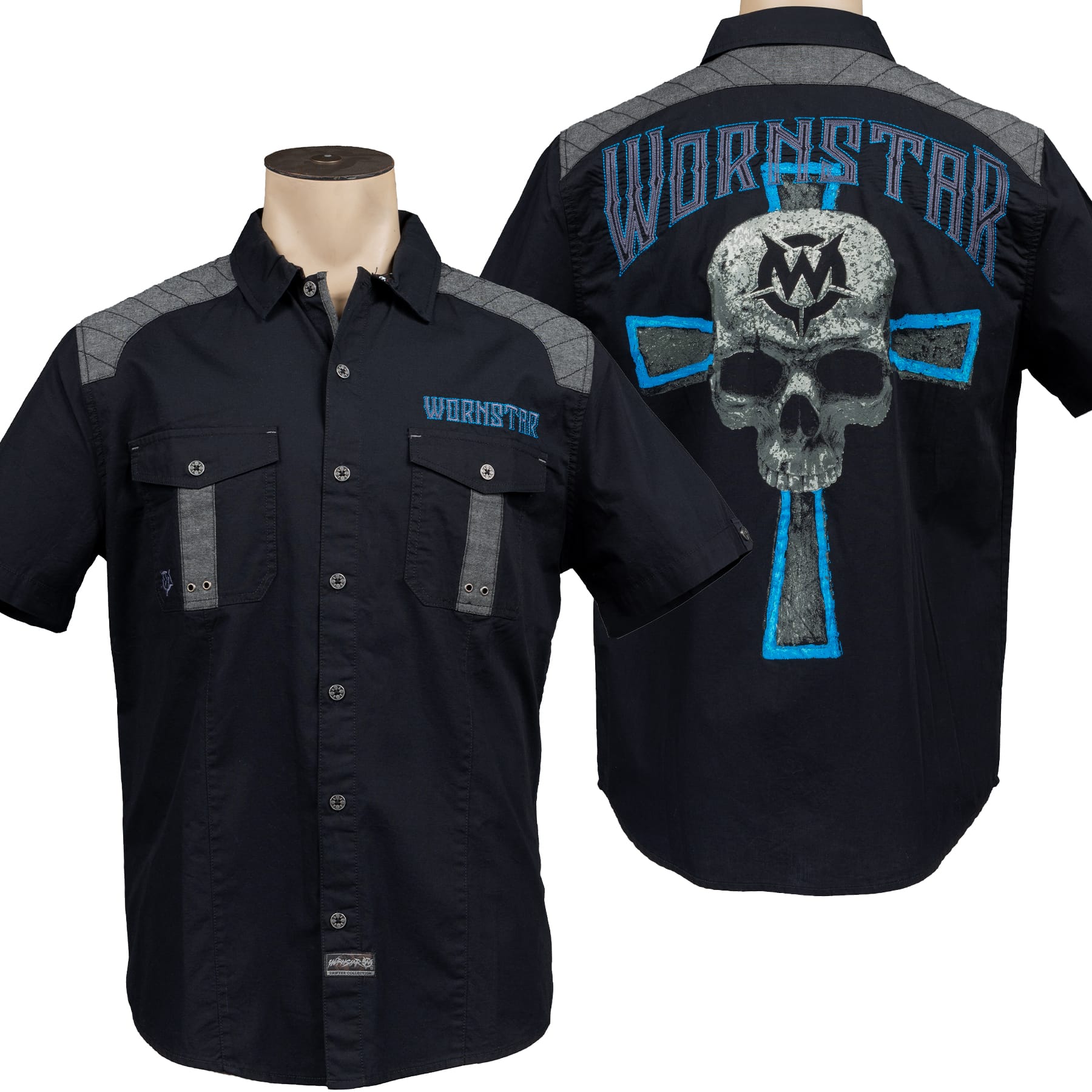 Custom Chop Shop Button Down Wornstar Custom Work Shirt - Disciple Shirt - OG - Ready to Ship - Size Medium