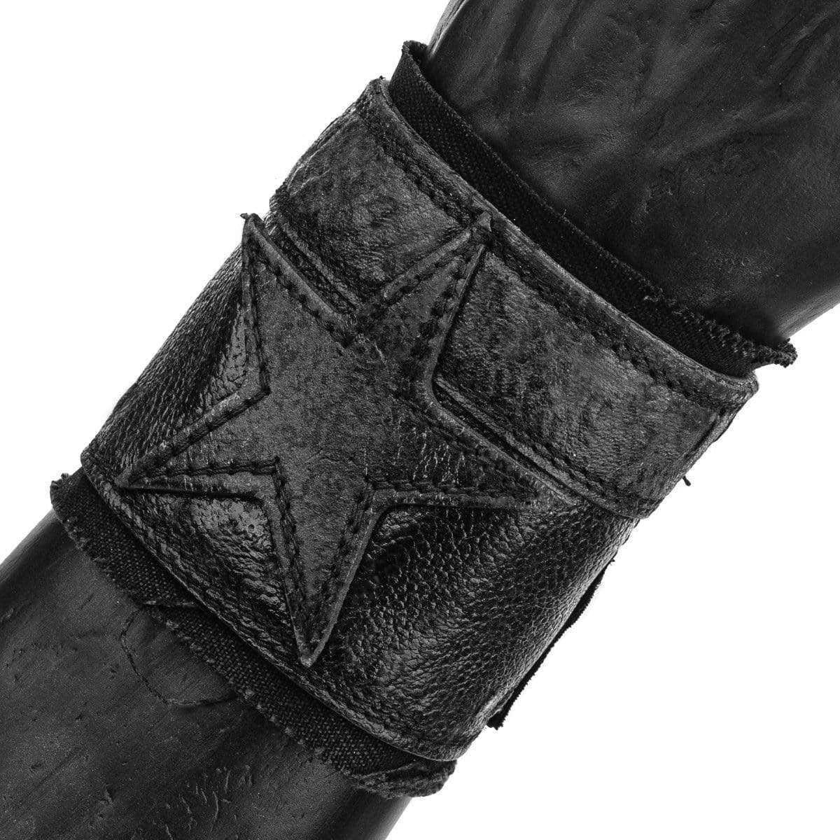 Wornstar Custom - Wristband Leather Cuff - Black Star