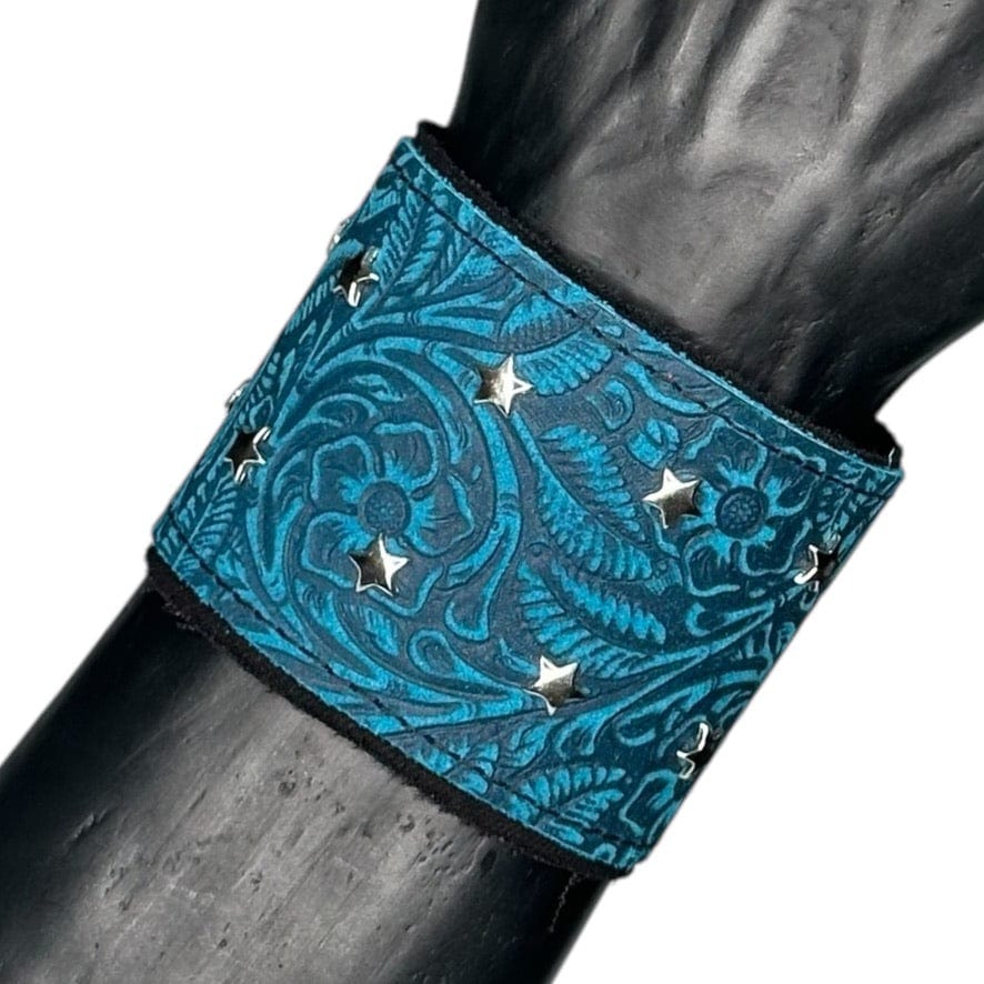 Custom Chop Shop Accessory Wornstar Custom - Wristband Leather Cuff - Blue - Duplex