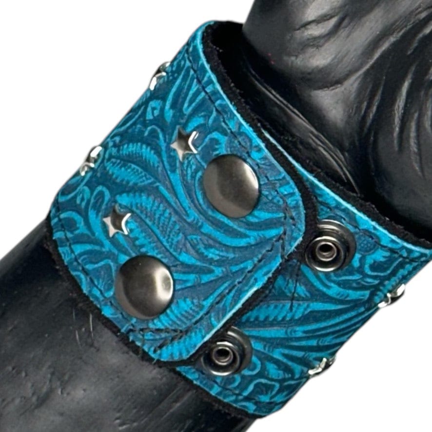 Custom Chop Shop Accessory Wornstar Custom - Wristband Leather Cuff - Blue - Duplex