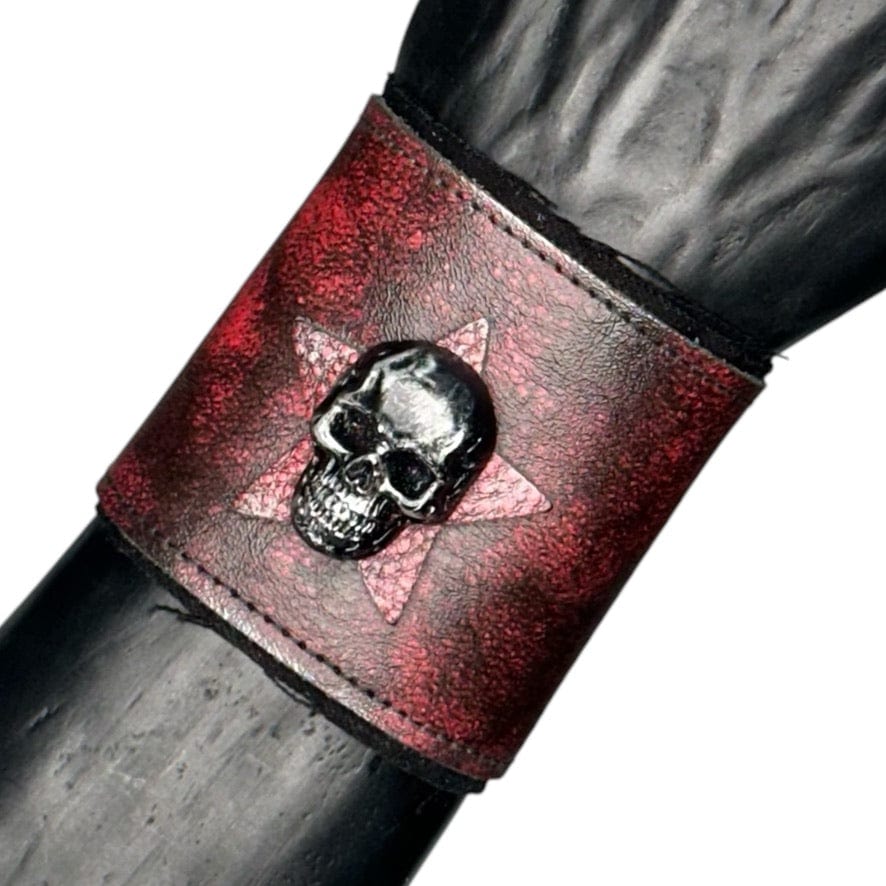 Custom Chop Shop Accessory Wornstar Custom - Wristband Leather Cuff - Crimson Skull