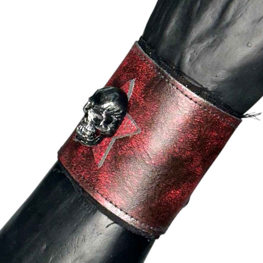 Custom Chop Shop Accessory Wornstar Custom - Wristband Leather Cuff - Crimson Skull