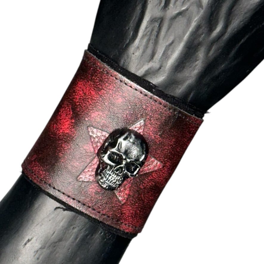 Custom Chop Shop Accessory Wornstar Custom - Wristband Leather Cuff - Crimson Skull