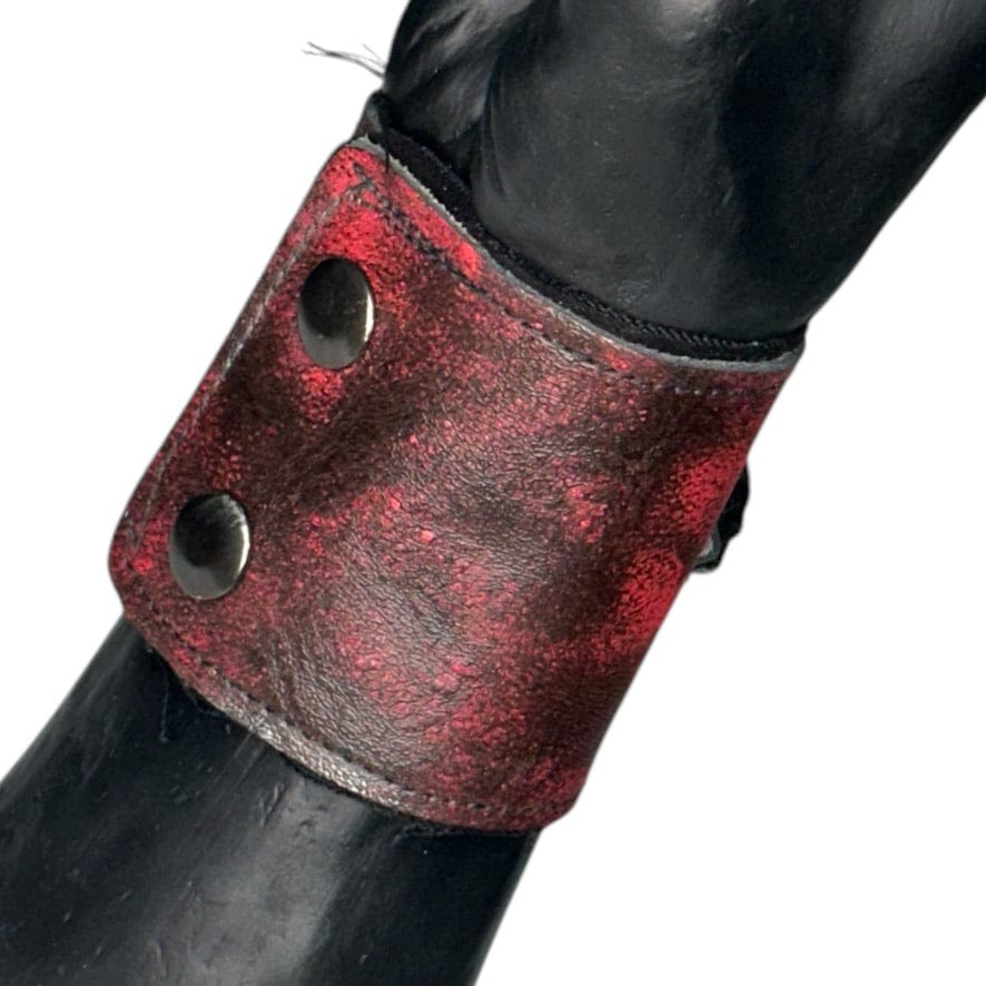 Custom Chop Shop Accessory Wornstar Custom - Wristband Leather Cuff - Crimson Skull