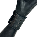 Custom Chop Shop Accessory Wornstar Custom Wristband Leather Cuff - Distressed Black with Studs - Ready to Ship