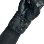 Custom Chop Shop Accessory Wornstar Custom Wristband Leather Cuff - Distressed Black with Studs - Ready to Ship