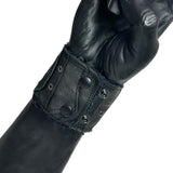 Custom Chop Shop Accessory Wornstar Custom Wristband Leather Cuff - Distressed Black with Studs - Ready to Ship