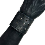 Custom Chop Shop Accessory Wornstar Custom Wristband Leather Cuff - Distressed Black with Studs - Ready to Ship