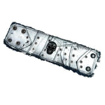 Custom Chop Shop Accessory Wornstar Custom Wristband Leather Cuff - Distressed White with Metal Skull - Ready to Ship