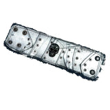 Custom Chop Shop Accessory Wornstar Custom Wristband Leather Cuff - Distressed White with Metal Skull - Ready to Ship