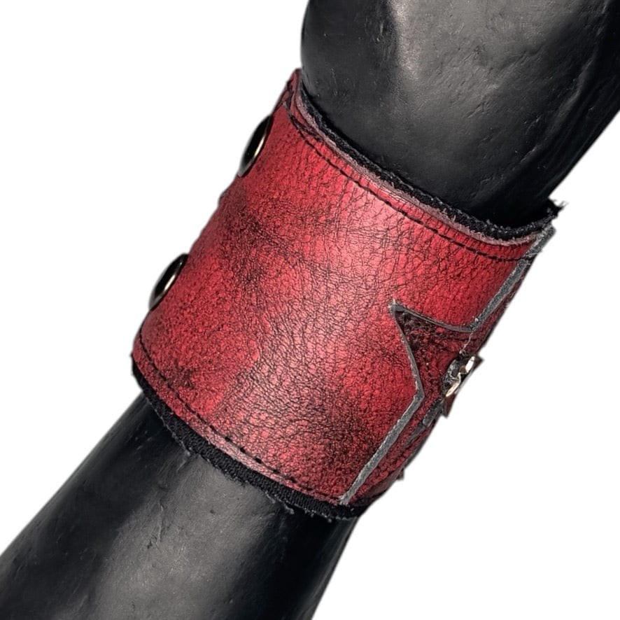 Custom Chop Shop Accessory Wornstar Custom - Wristband Leather Cuff - Kaleidoscope Red