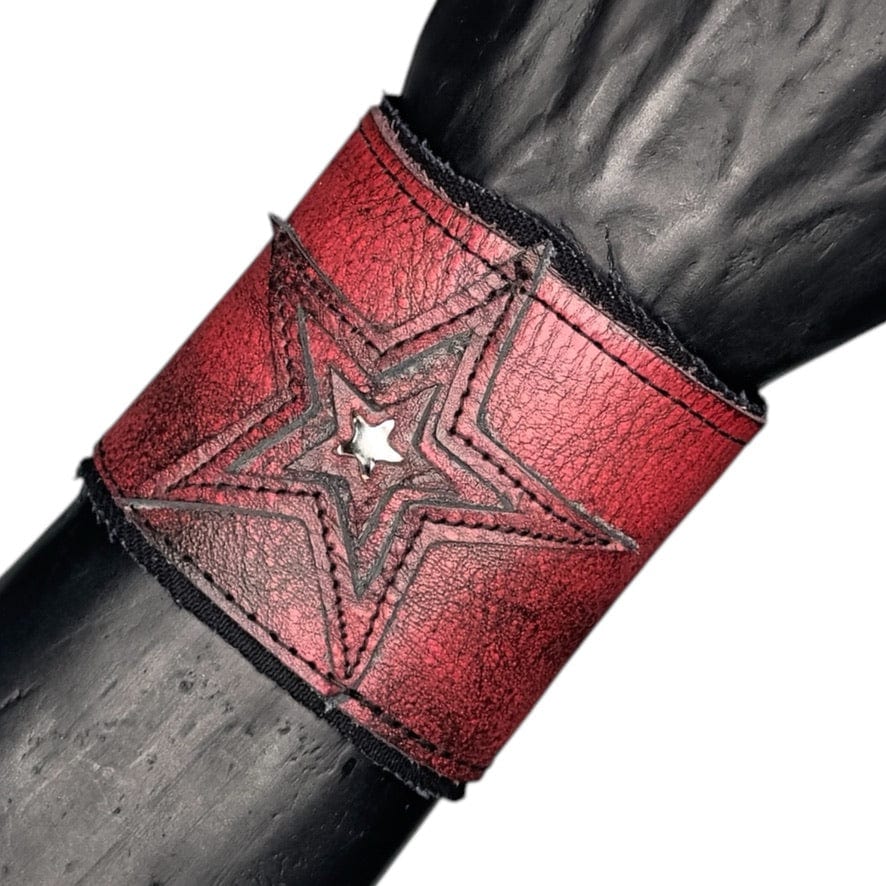 Custom Chop Shop Accessory Wornstar Custom - Wristband Leather Cuff - Kaleidoscope Red