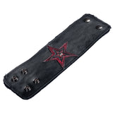 Custom Chop Shop Accessory Wornstar Custom - Wristband Leather Cuff - Kaleidoscope Red and Black