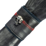 Custom Chop Shop Accessory Wornstar Custom Wristband Leather Cuff - Metal Skull - Ready to Ship - WSCWB25-001