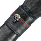 Custom Chop Shop Accessory Wornstar Custom Wristband Leather Cuff - Metal Skull - Ready to Ship - WSCWB25-001