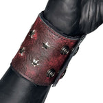 Custom Chop Shop Accessory Wornstar Custom - Wristband Leather Cuff - Red - Duplex
