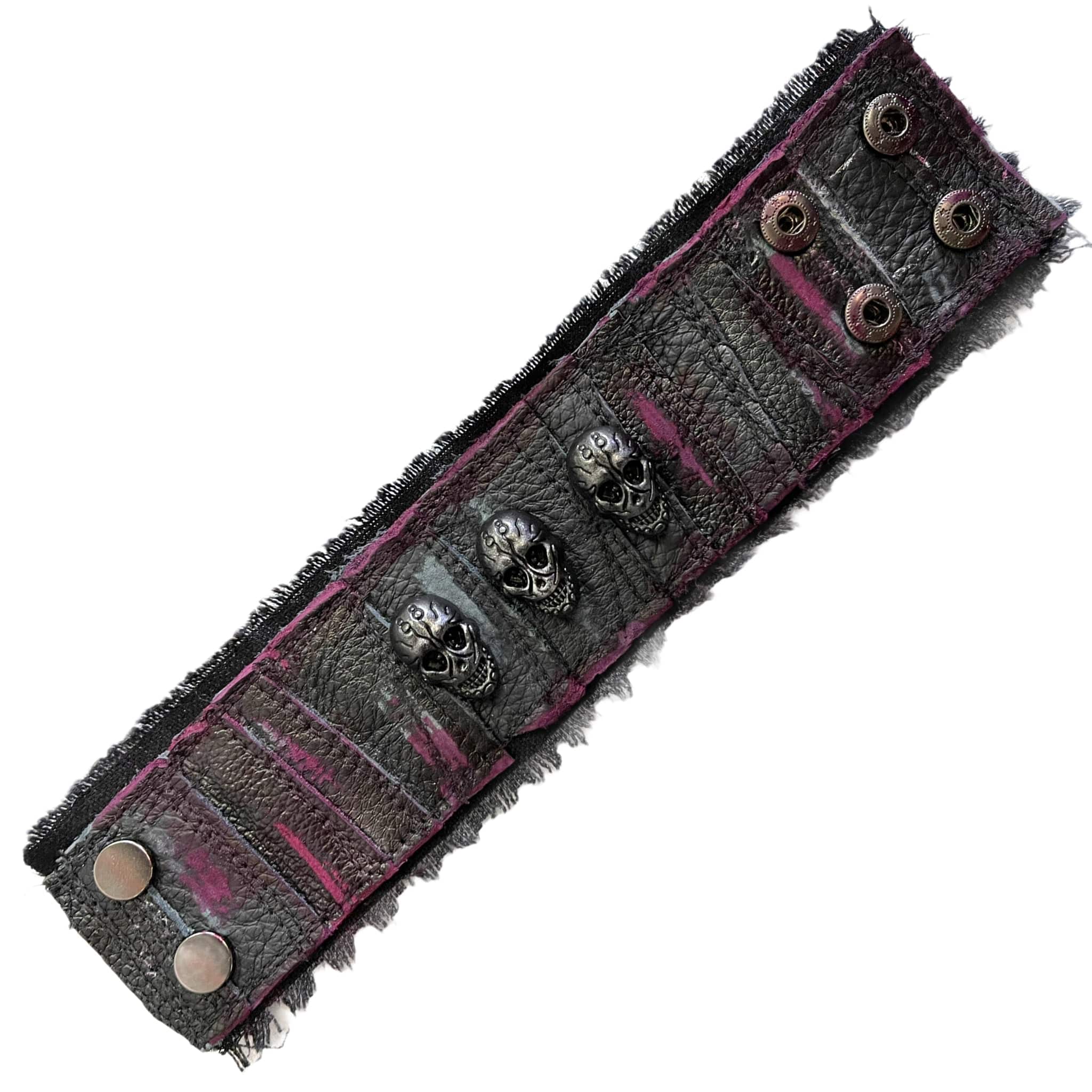 Custom Chop Shop Accessory Wornstar Custom - Wristband Leather Cuff - Shock Pink