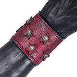 Custom Chop Shop Accessory Wornstar Custom - Wristband Leather Cuff - Star Sequence - Crimson