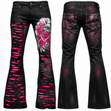 Custom Gallery Pants Wornstar Custom Jeans - Pink Heartbreaking Bones