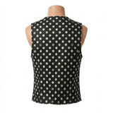 Custom Gallery Jacket Wornstar Custom Vest - Polka Dots - Black and White