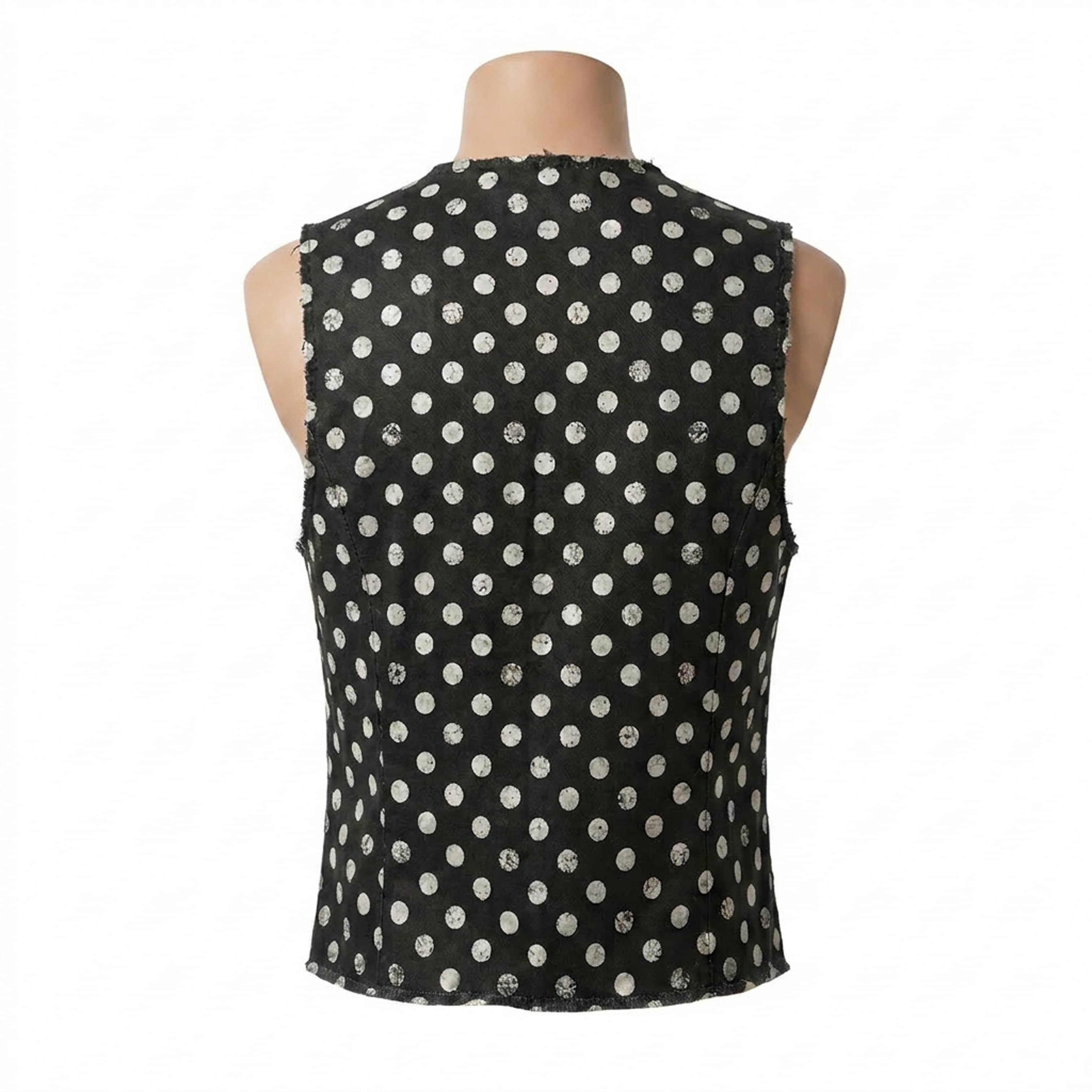 Custom Gallery Jacket Wornstar Custom Vest - Polka Dots - Black and White