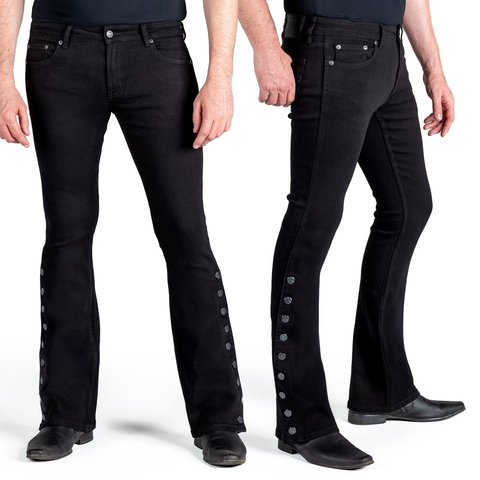 Essentials Collection Pants Hellraiser Side Button Jeans - Black