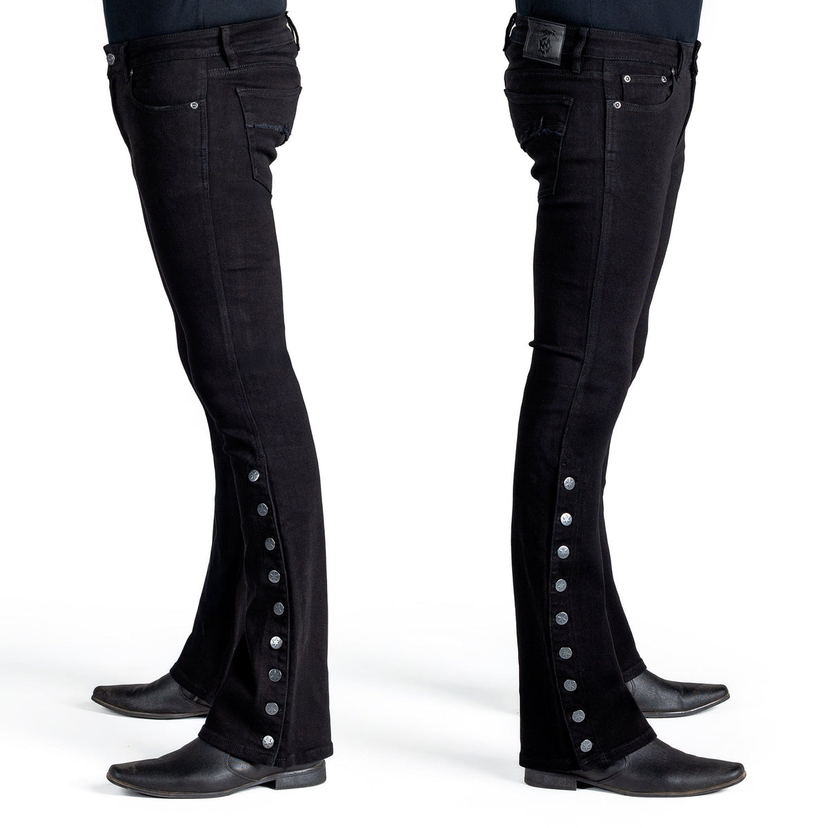 Essentials Collection Pants Hellraiser Side Button Jeans - Black