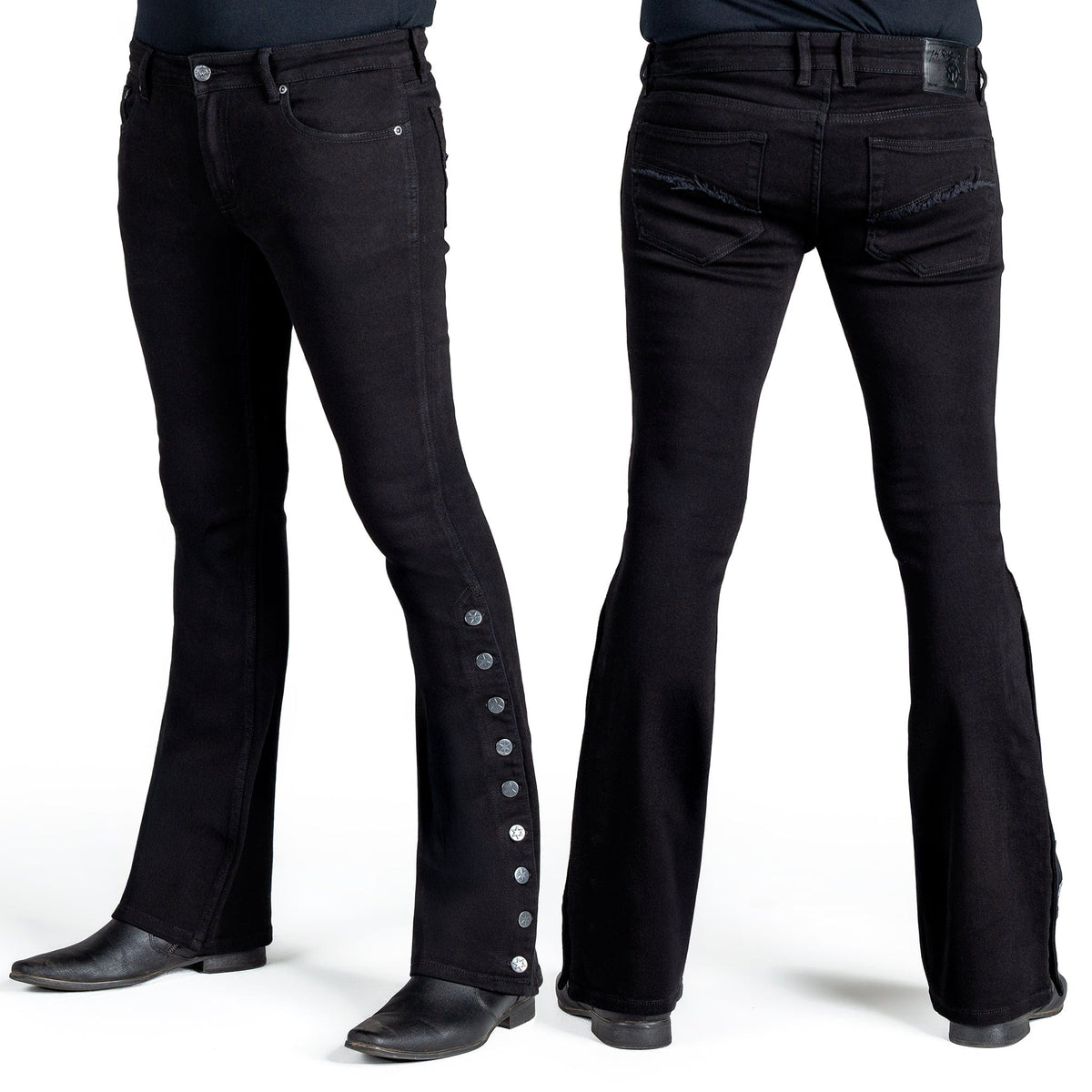 Essentials Collection Pants Hellraiser Side Button Jeans - Black