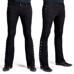 Essentials Collection Pants Hellraiser Side Button Jeans - Black