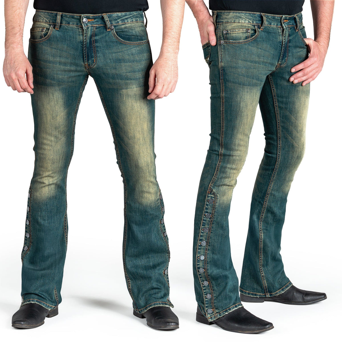 Essentials Collection Pants Hellraiser Side Button Jeans - Vintage Blue