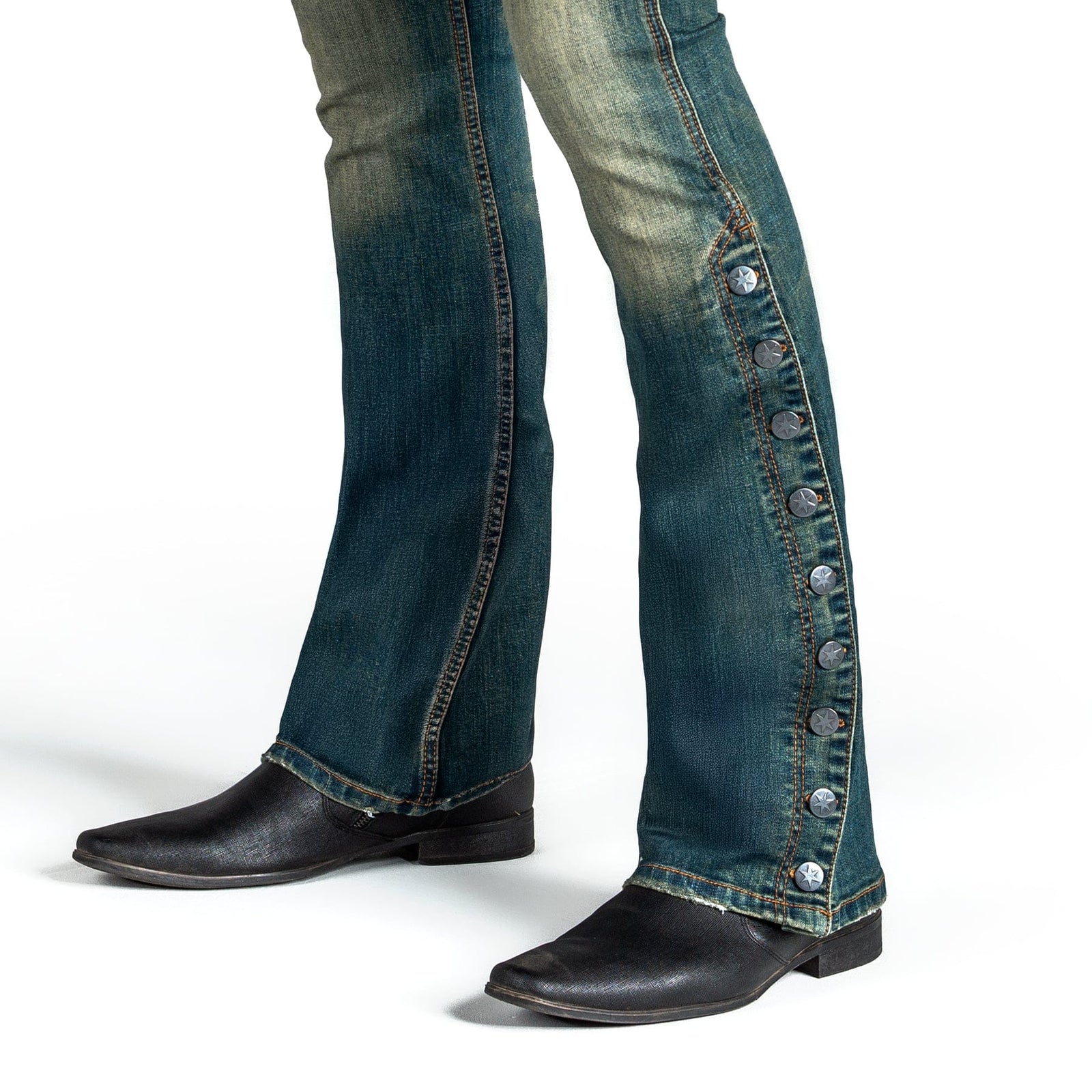 Essentials Collection Pants Hellraiser Side Button Jeans - Vintage Blue