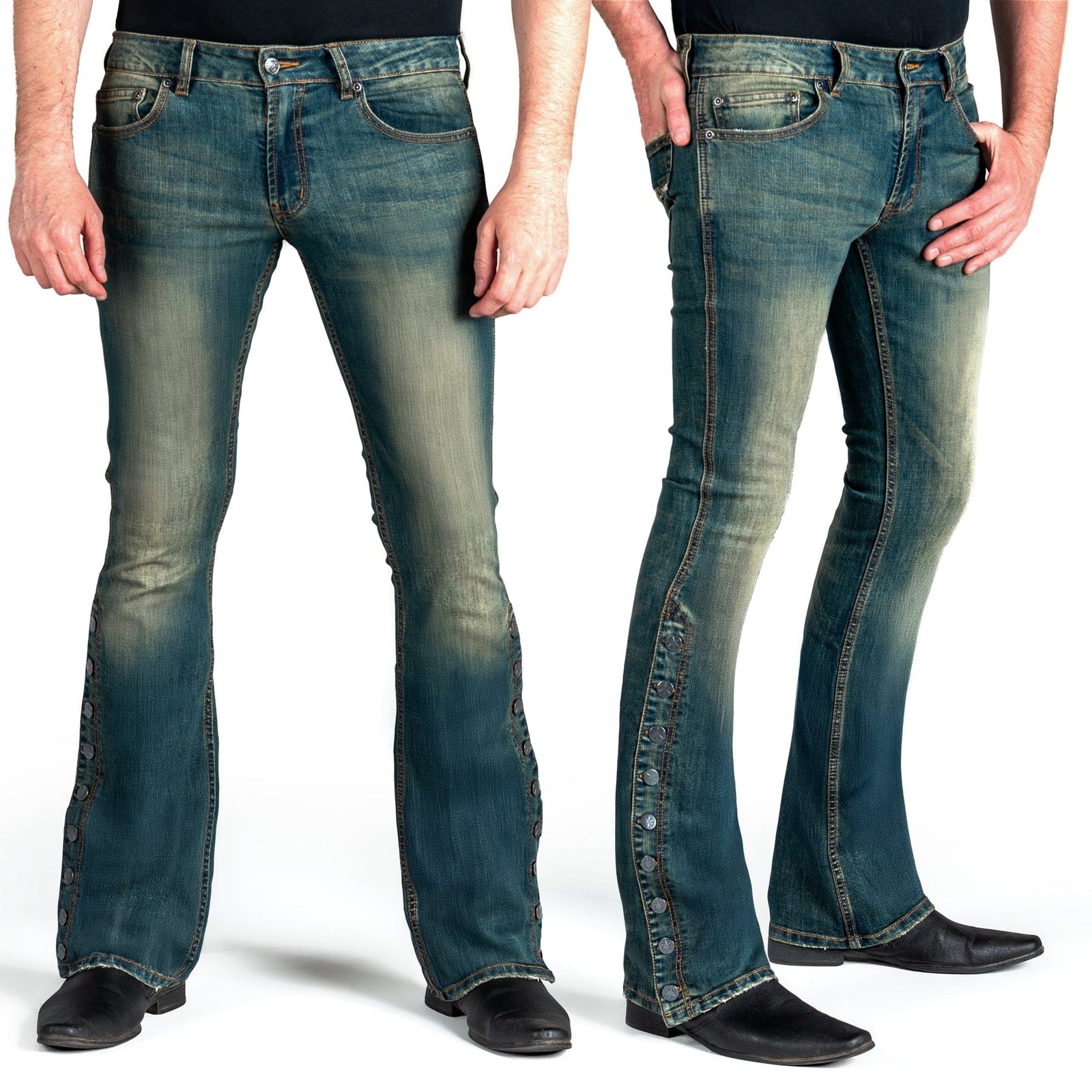 Essentials Collection Pants Hellraiser Side Button Jeans - Vintage Blue