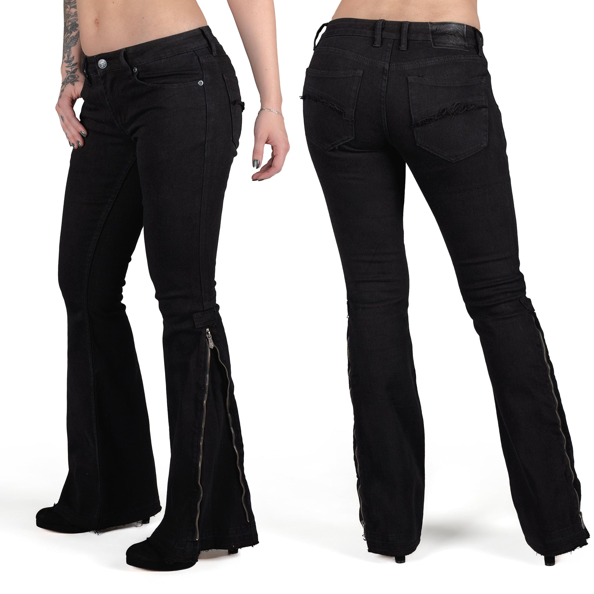 Essentials Collection Pants Hellraiser Side Zipper Jeans - Black