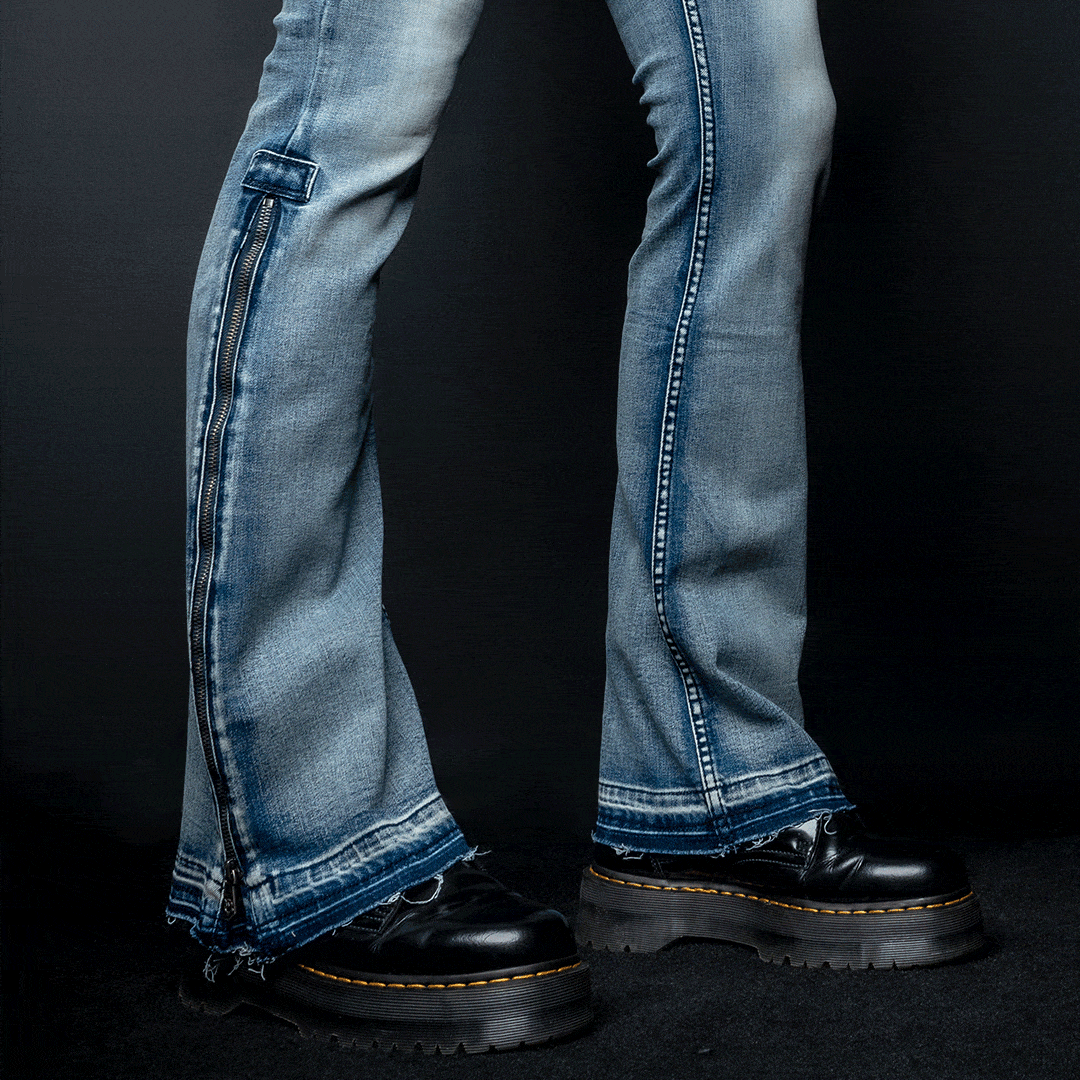Wornstar Clothing Hellraiser Side Zipper Mens Jeans - Classic Blue Wornstar Clothing Hellraiser Side Zipper Mens Jeans - Classic Blue