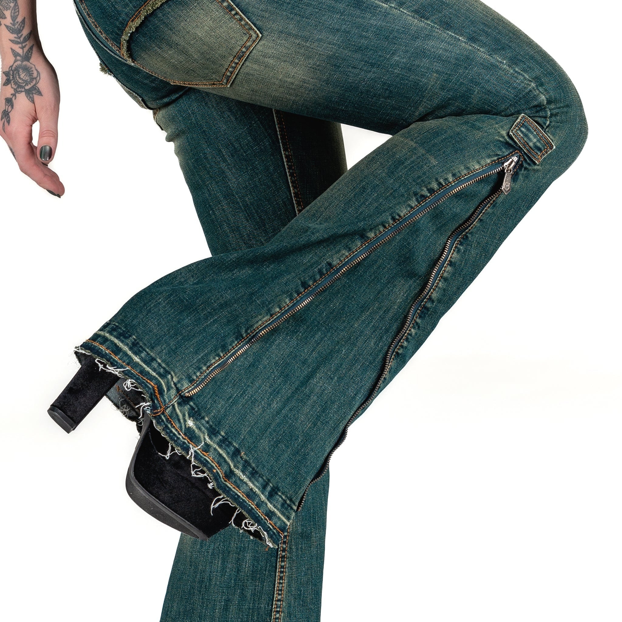 Essentials Collection Pants Hellraiser Side Zipper Jeans - Vintage Blue