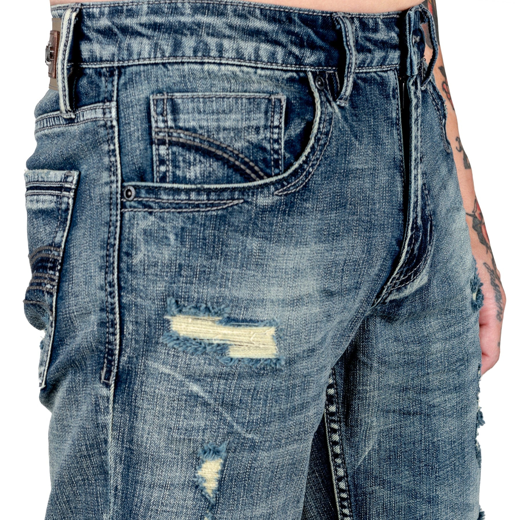 Wornstar Clothing Mens Jeans. Trailblazer Denim Pants - Faded Blue